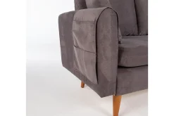Velour Sofa & Fløyel Sofa-Espeut 3-seter Sofa Grey