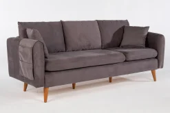 Velour Sofa & Fløyel Sofa-Espeut 3-seter Sofa Grey