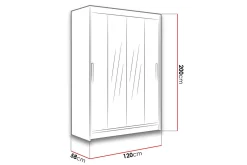 Garderober & Garderobesystem-Estella Garderobe 120 cm Skyvedører Smalt Speil Svart