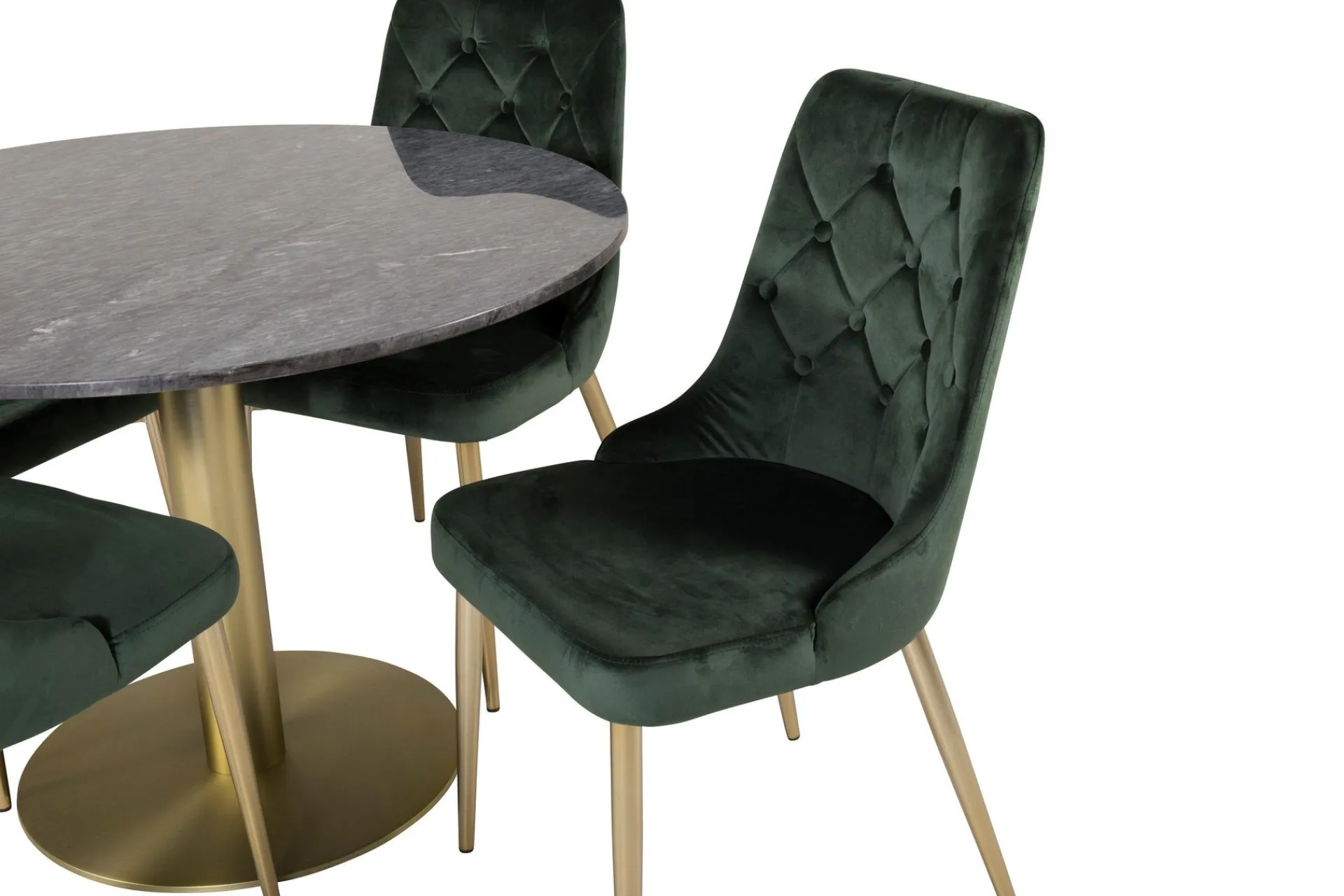 Venture Home Estelle Spisegruppe 106 cm Rund med 4 Velvet Stoler