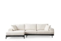 Sofa Med Sjeselong-Eti Hjørnesofa 3-seter Hvit
