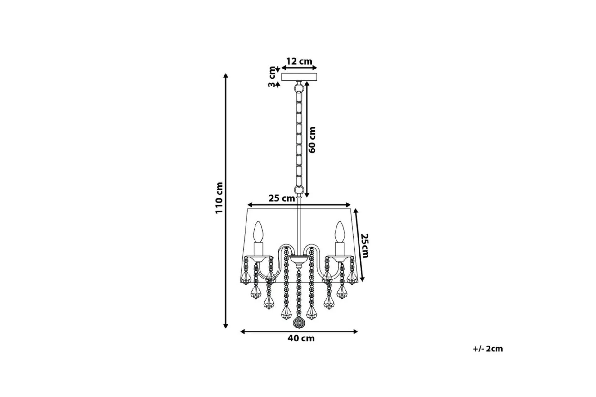 Evans Taklampe 40 cm