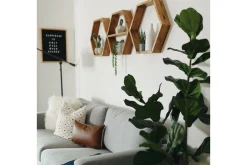Hattehylle|Vegghylle-Evila Vegghylle 3 Heksagoner Brun