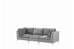 Velour Sofa & Fløyel Sofa-Evja 3-seters Sofa Grå