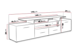 Tv-Benk & Mediabenk-Evora TV-benk 194x39x39 cm Hvit