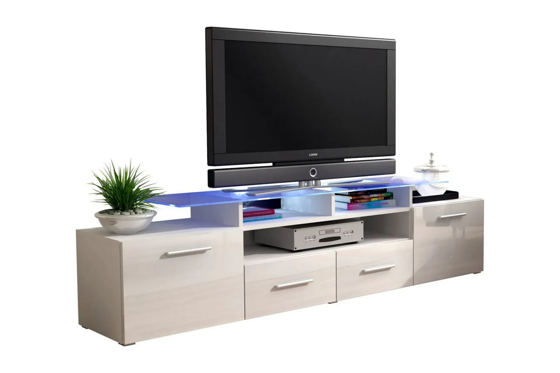 Tv-Benk & Mediabenk-Evora TV-benk 194x39x39 cm Hvit