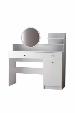 Sminkebord & Toalettbord-Fabrony sminkebord med speil 124 cm Hvit