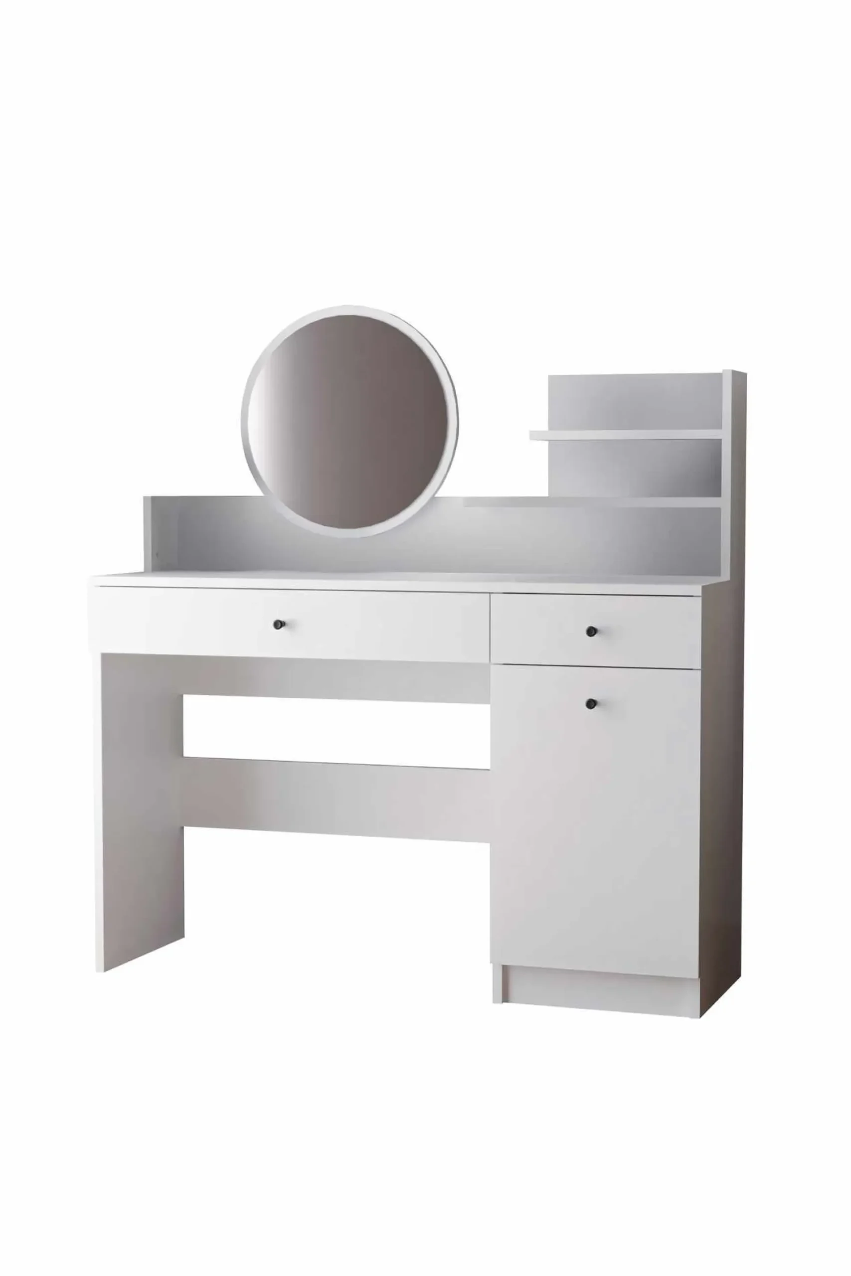 Sminkebord & Toalettbord-Fabrony sminkebord med speil 124 cm Hvit