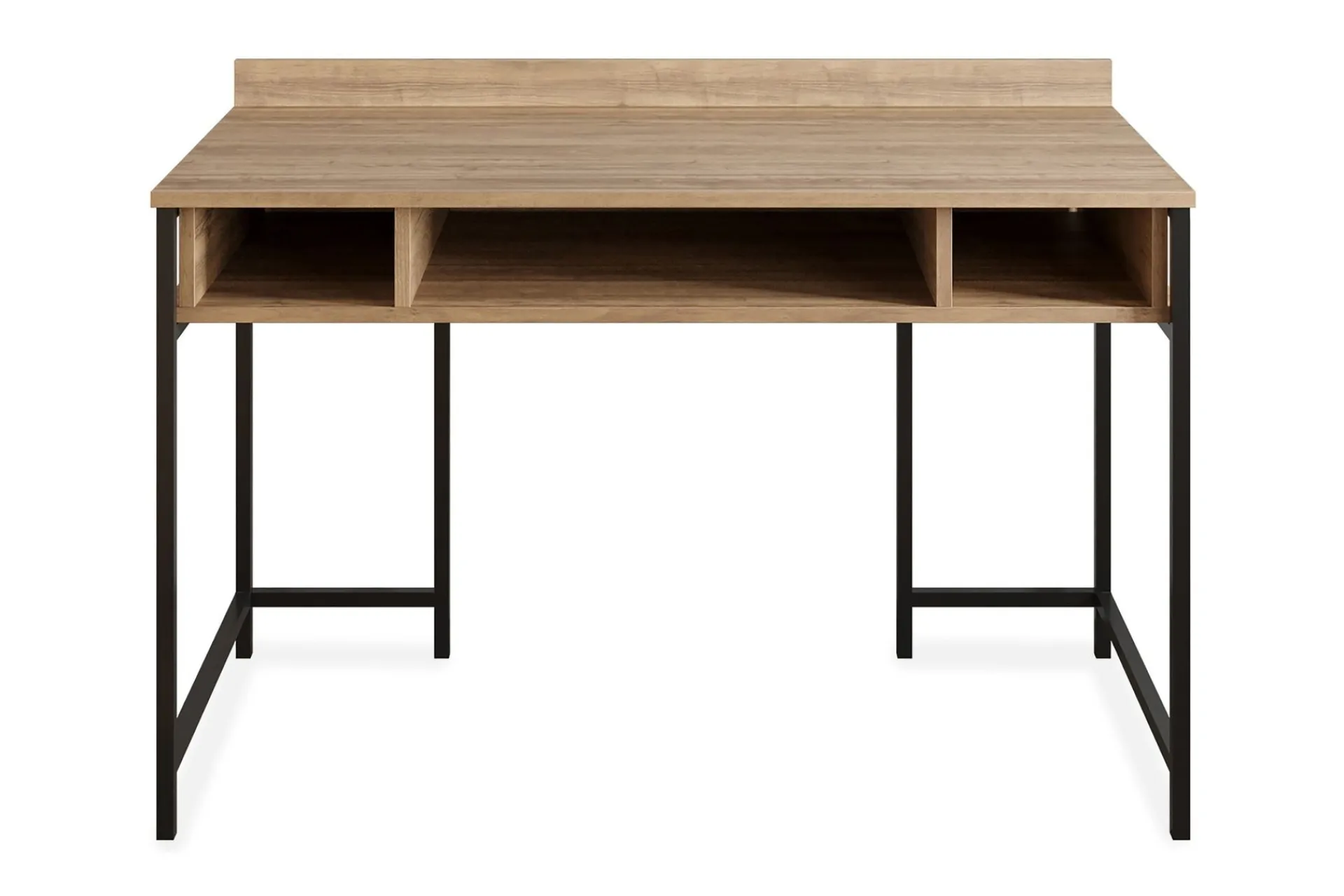 Kontorbord-Fagersanna Skrivebord 120 cm med Oppbevaringshyller Svart