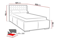 Bedly Sengeramme & Sengestamme-Faldet Enkeltseng 90x200 Haze 30