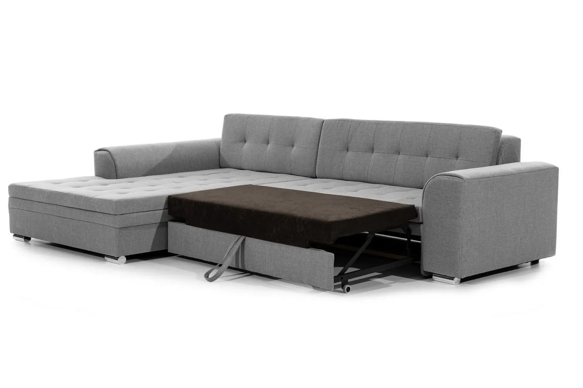 Sofa Med Sjeselong-Falseti Divansofa Venstre Grey