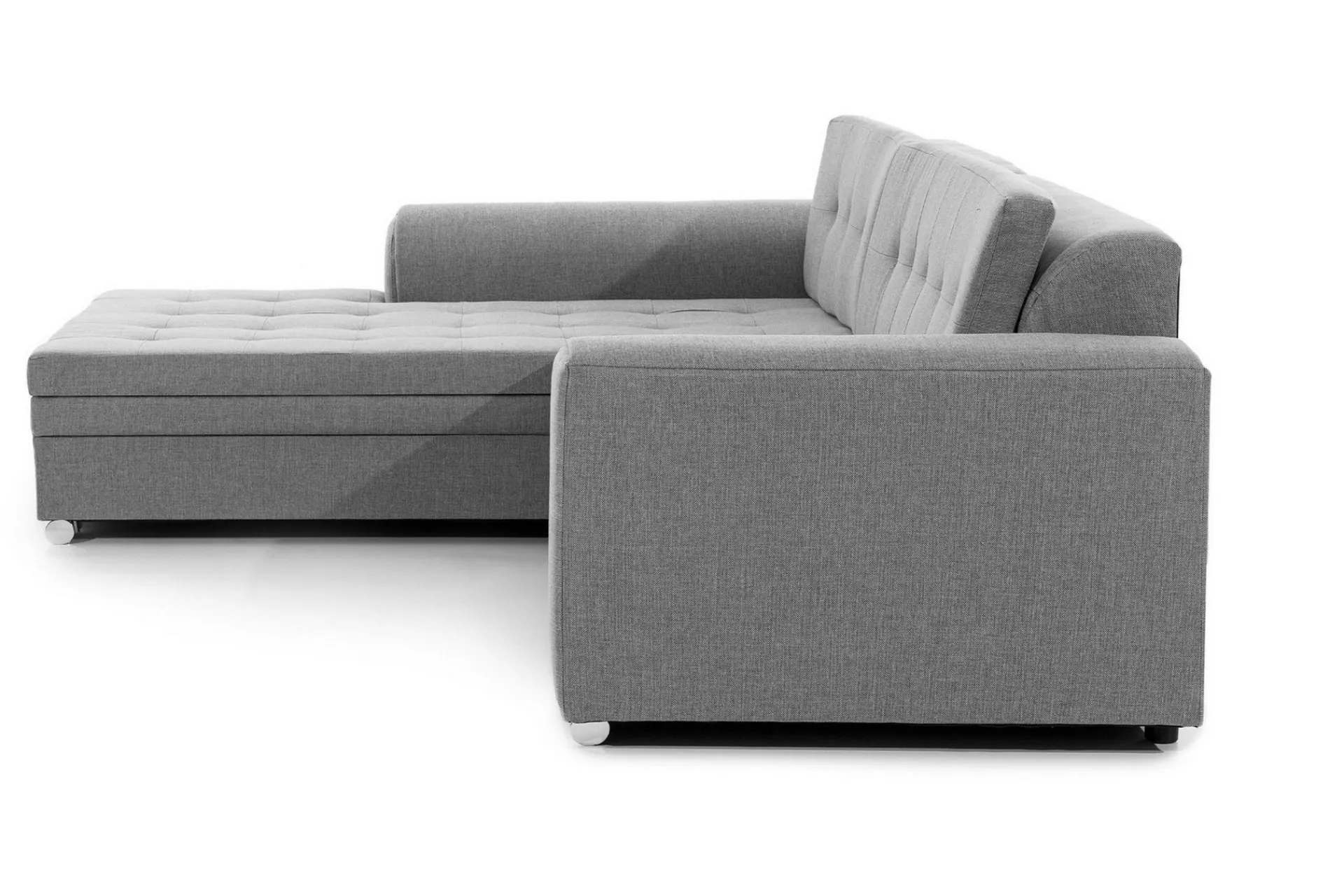 Sofa Med Sjeselong-Falseti Divansofa Venstre Grey