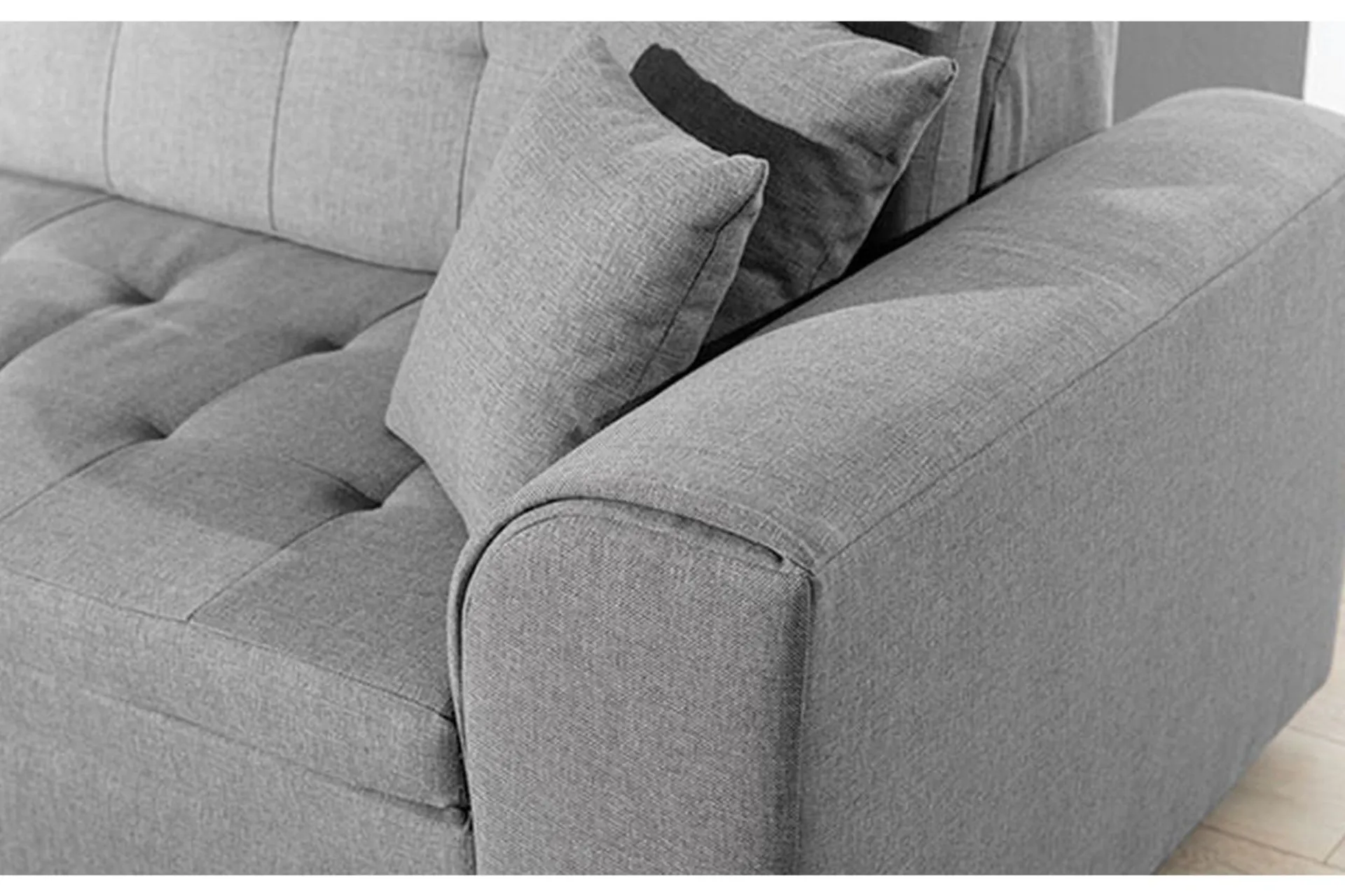 Sofa Med Sjeselong-Falseti Divansofa Venstre Grey