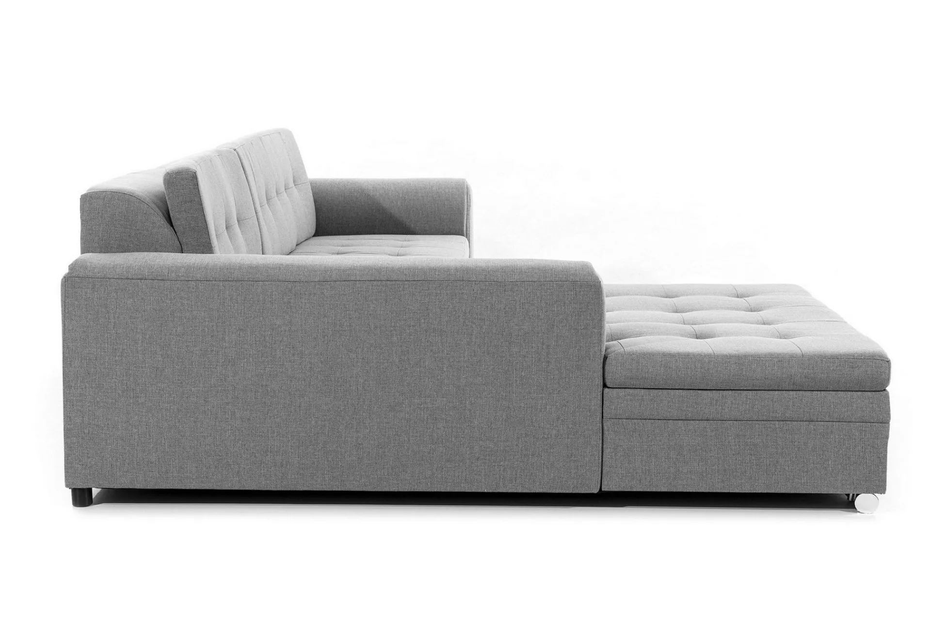 Sofa Med Sjeselong-Falseti Divansofa Venstre Grey