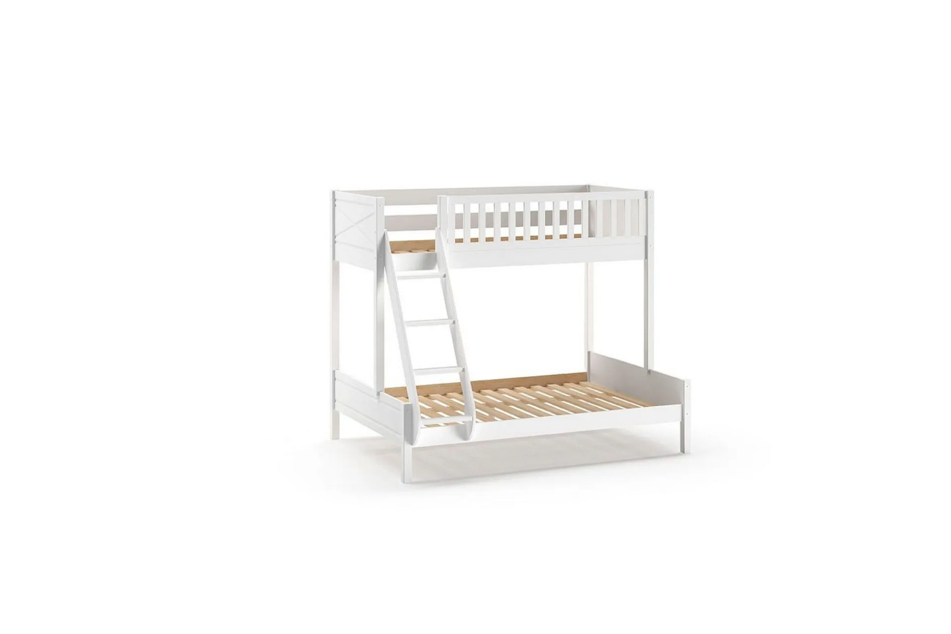 Barneseng & Juniorseng-Familieseng med Uttrekksseng Scott 140 x 200 cm + 90 x 200 cm Hvit