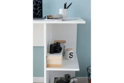 Wohnling Kontorbord-Farleys Skrivebord 82 cm med Oppbevaringshyller Hvit