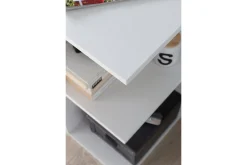 Wohnling Kontorbord-Farleys Skrivebord 82 cm med Oppbevaringshyller Hvit