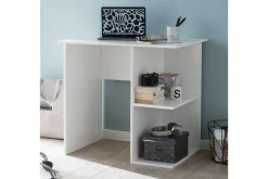 Wohnling Kontorbord-Farleys Skrivebord 82 cm med Oppbevaringshyller Hvit