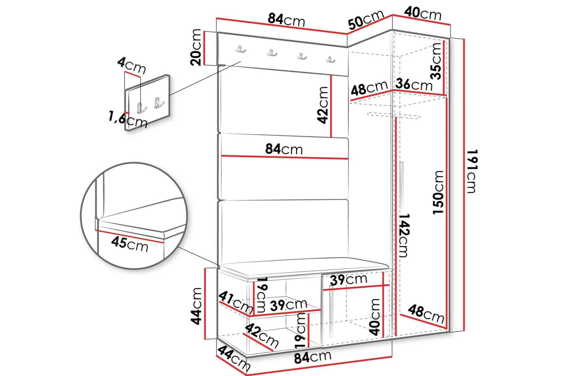 Møbelsett Til Gang & Entre|Møbelsett Til Gang & Entre-Farosa Hall Møbelsett Beige
