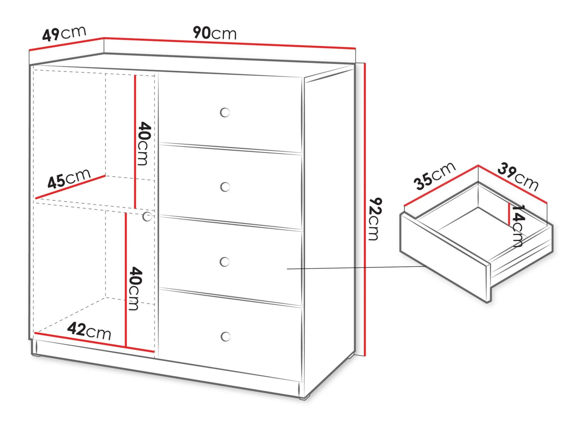 Fayric Kommode 90 cm