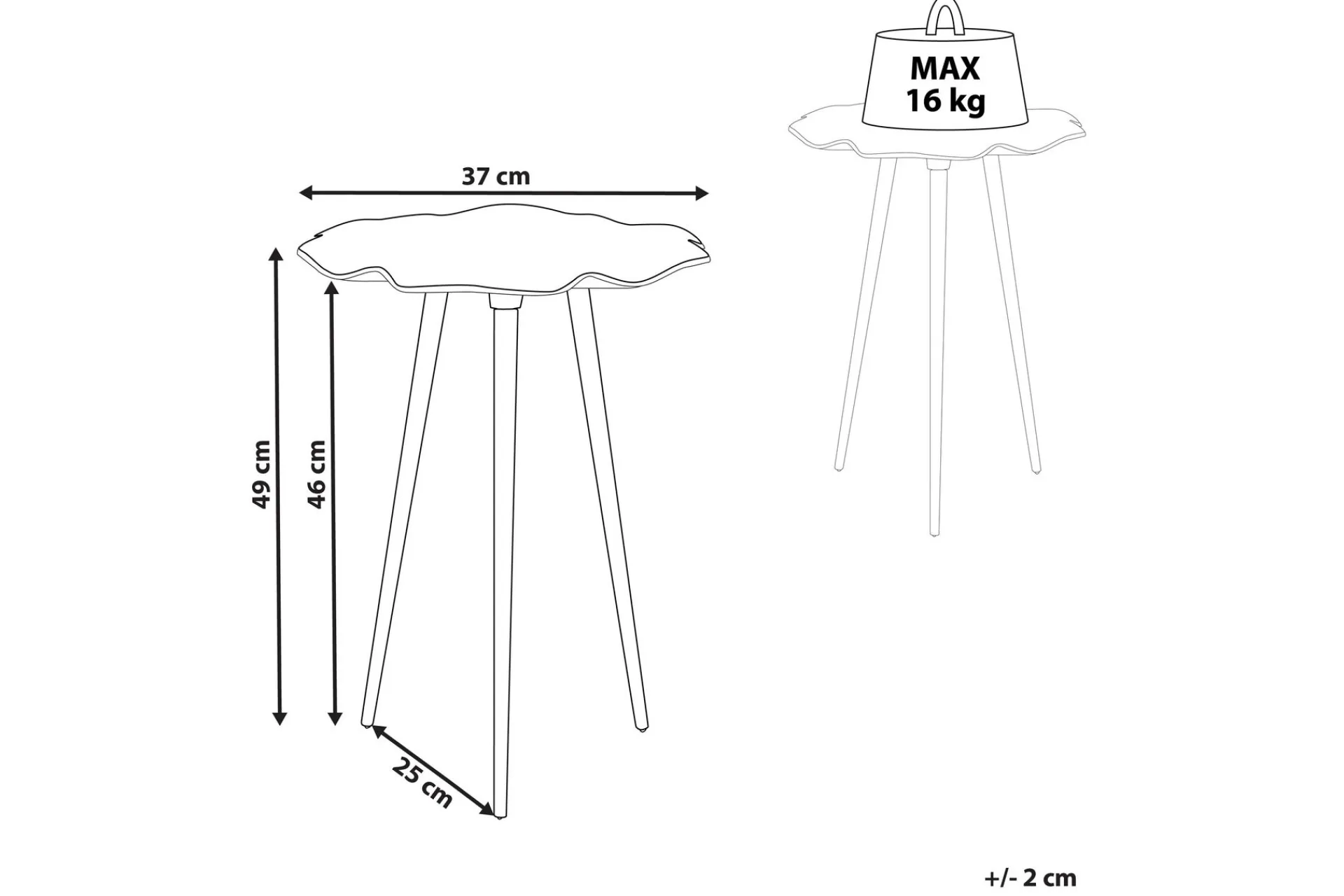 Fedor Sidebord 37 cm