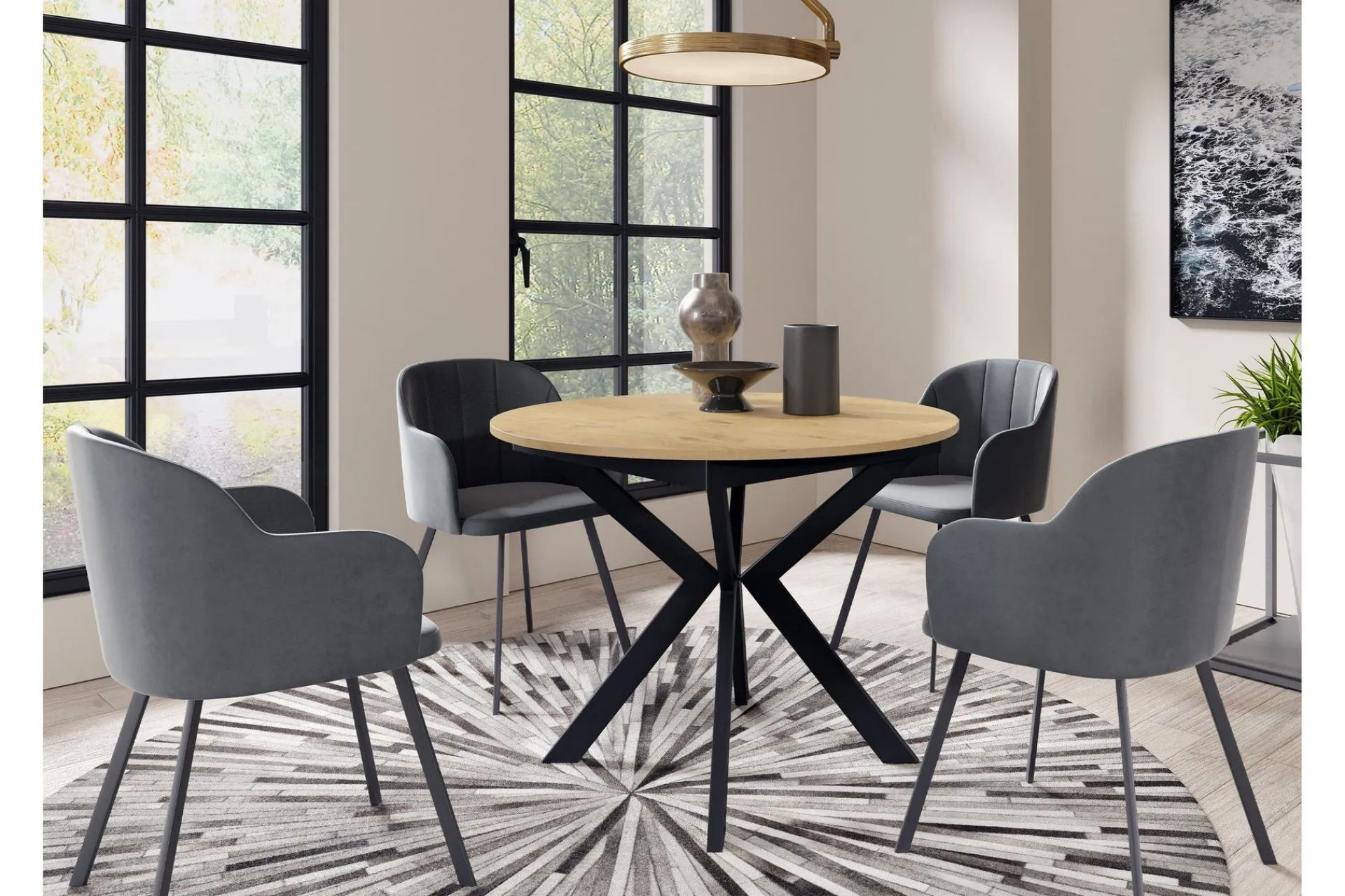 Spisebord & Kjøkkenbord-Ferrer Spisebord 138 cm Svart,Beige