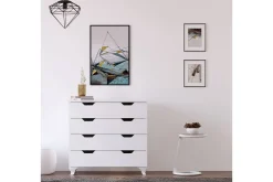 Kommode|Entrekommode-Feylor Hjørnekommode 86 cm Matt hvit