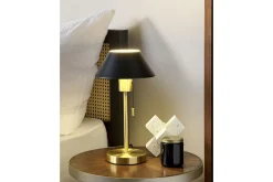 Nattbordslampe|Bordlampe-Filfla Bordlampe 37 cm E27 Messing,Svart