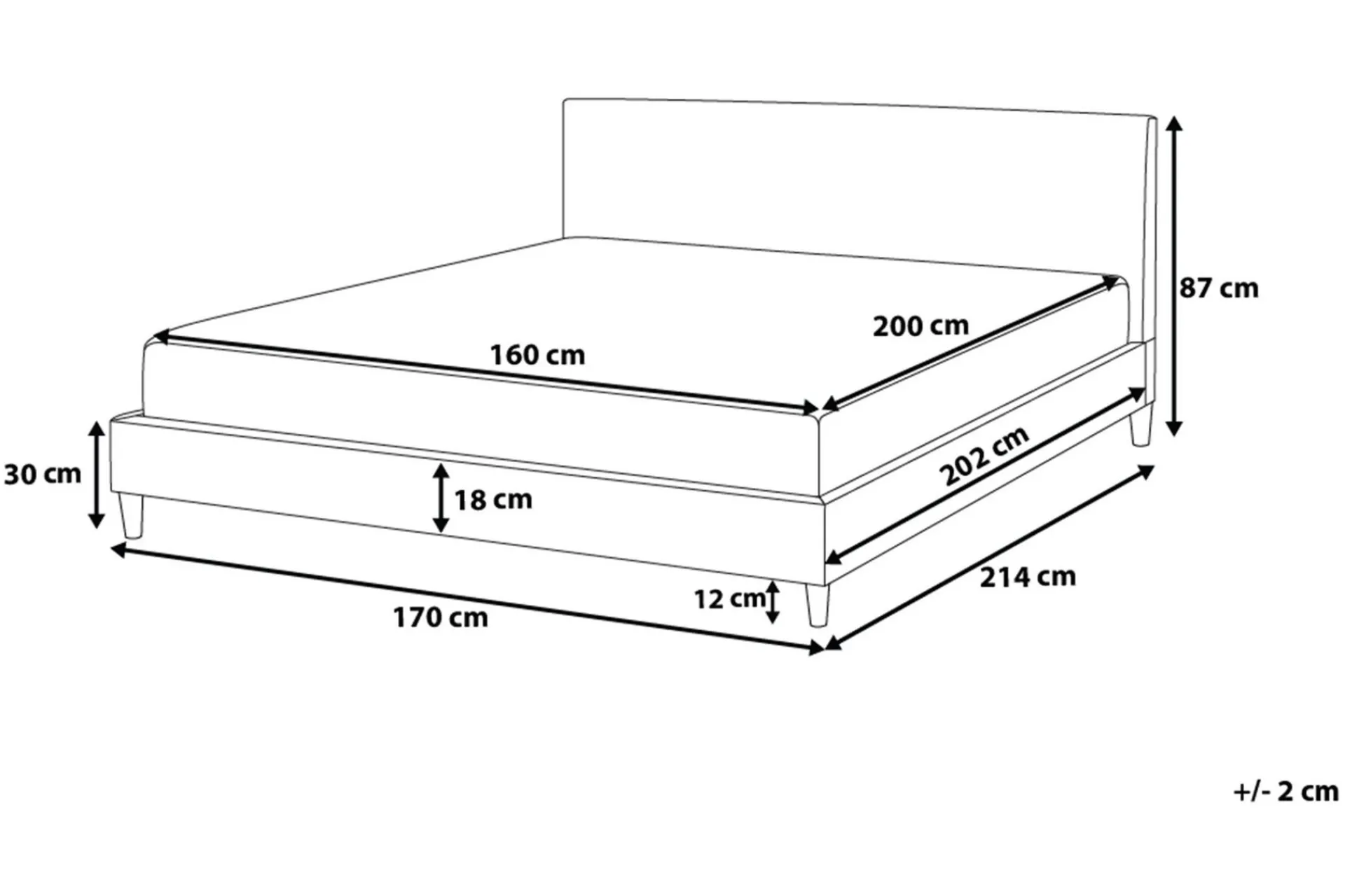 Bedly Sengeramme & Sengestamme-Fitou Dobbeltseng 160 | 200 cm Svart