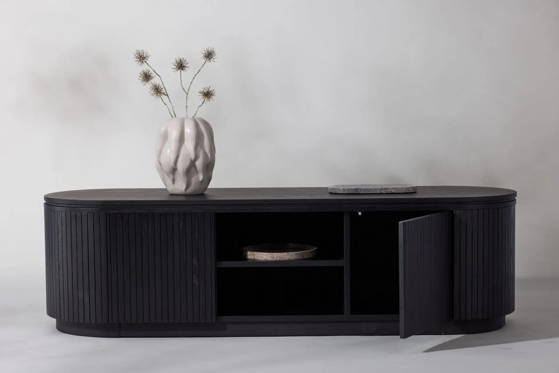 VIND Tv-Benk & Mediabenk-Fjällbacka Tv-benk 160x48 cm Svart