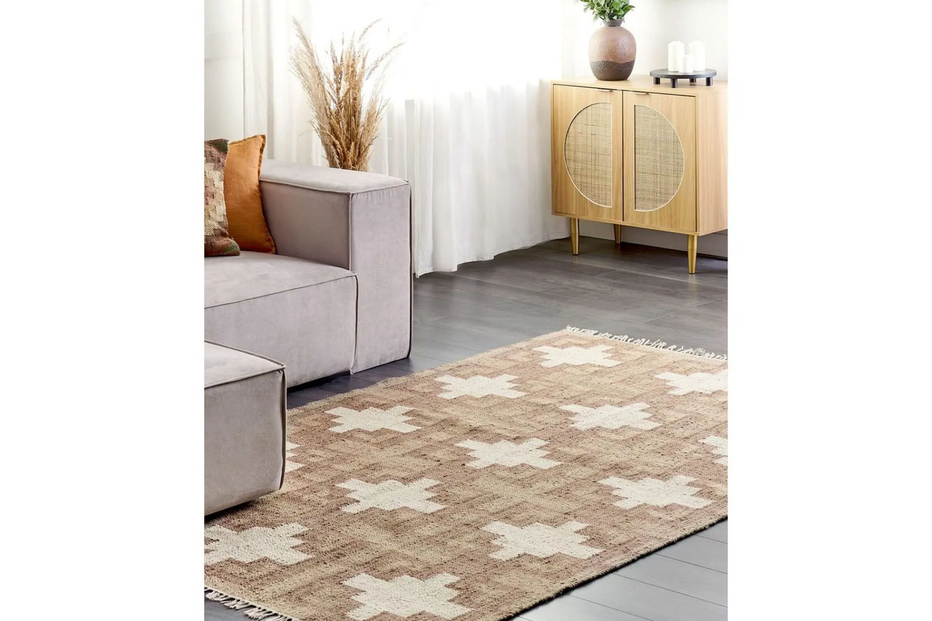 Flatvevde Tepper-Flatvevet Konurtay Beige