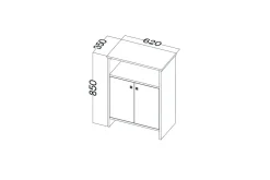 Kommode|Entrekommode-Flerbruks Kapasitetskap Cladells Sonomo / Hvit