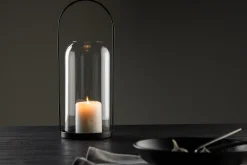 Venture Home Lysestaker Og Lykter-Flora Lyslykt 13x35 cm Svart