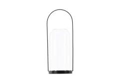 Venture Home Lysestaker Og Lykter-Flora Lyslykt 13x35 cm Svart