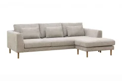 Scandi Days Sofa Med Sjeselong-Florenz 3-seters Høyrevendt L-formet Sjeselongsofa i Chenille Grå/Beige