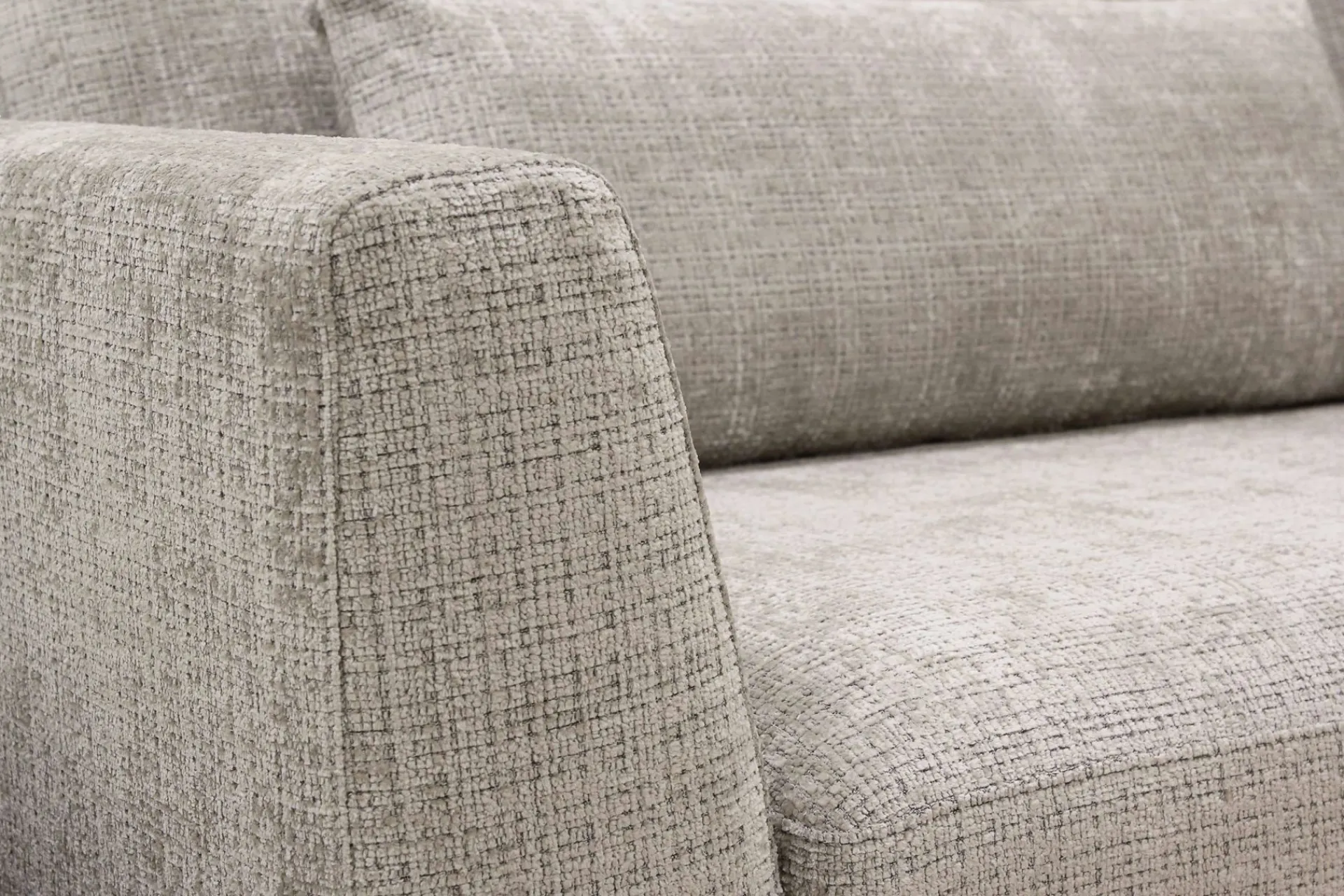 Scandi Days Sofa Med Sjeselong-Florenz 3-seters Høyrevendt L-formet Sjeselongsofa i Chenille Grå/Beige