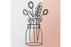 Skilt-Flower 3 Veggdekor Svart