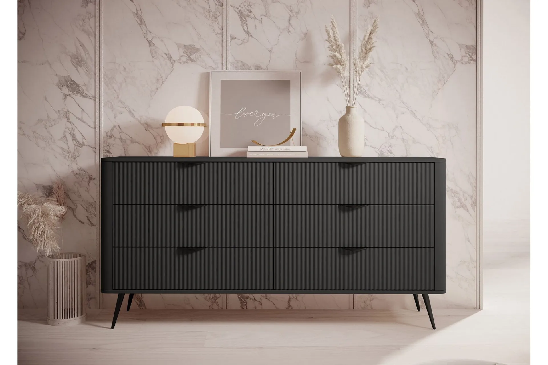 Oppbevaringskiste|Entrekommode-Forba Kommode 164 cm Svart