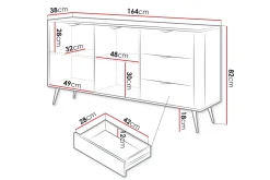 Oppbevaringskiste|Entrekommode-Forba Kommode 164 cm Beige