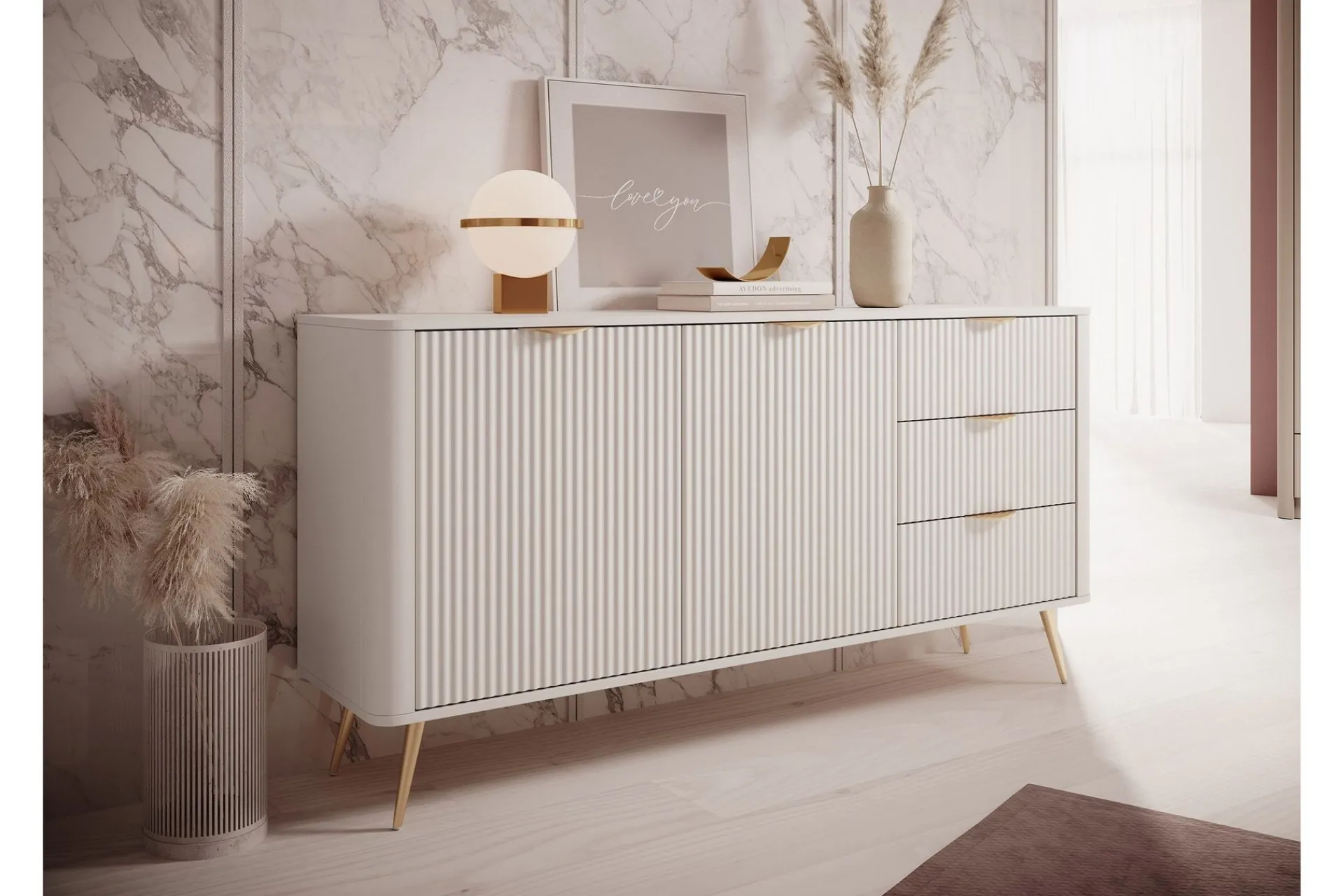 Oppbevaringskiste|Entrekommode-Forba Kommode 164 cm Beige