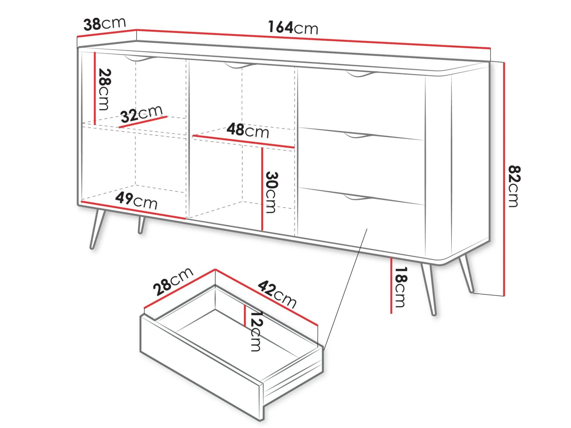Forba skjenk 164 cm