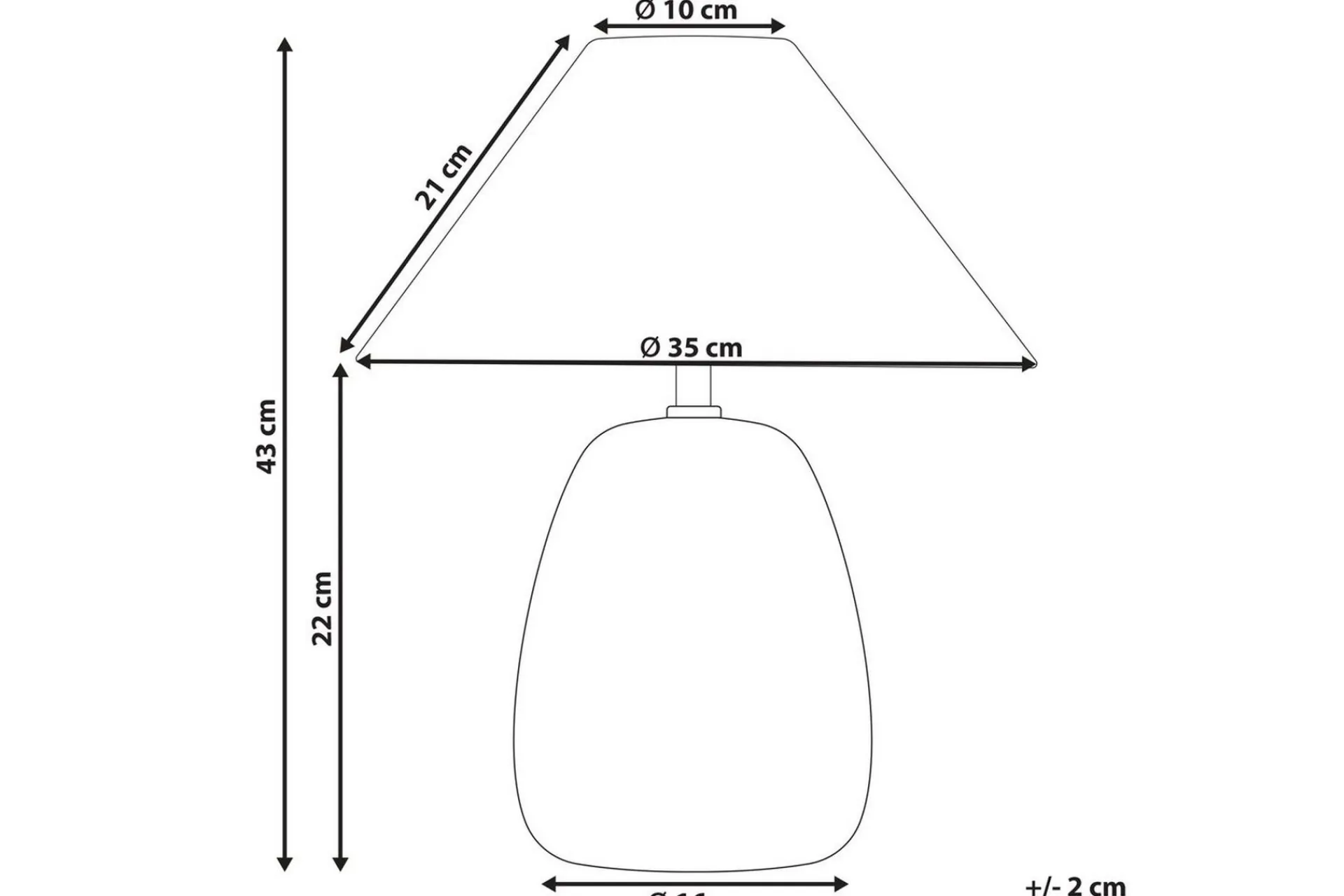 Formentera Bordlampe 43 cm E27