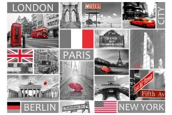 Tapeter-Fototapet London Paris Berlin New York 150x105