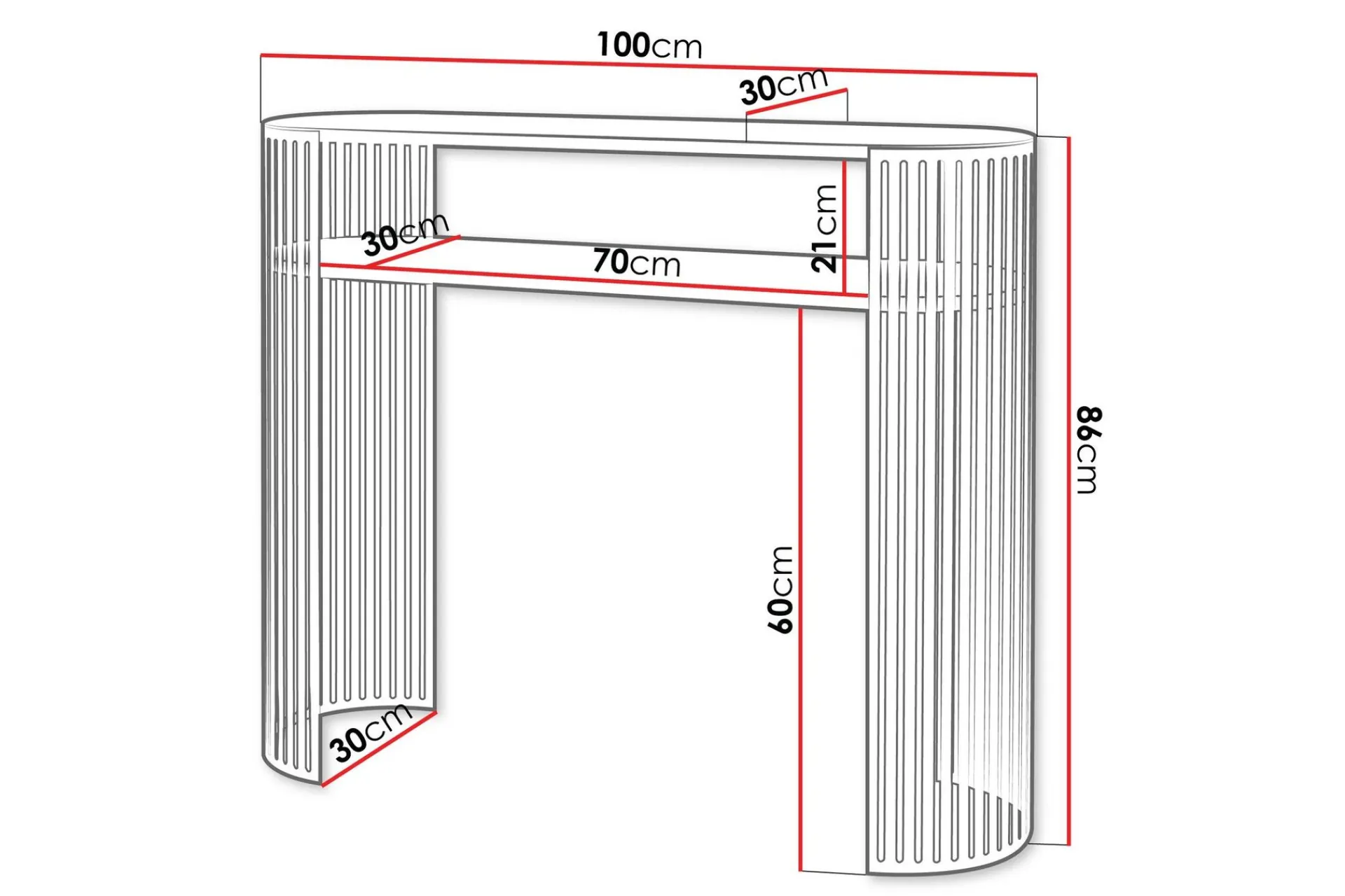 Gangbord|Avlastningsbord-Friend Konsollbord 100 cm Svart