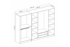 Garderober & Garderobesystem-Fruitland Garderobe 270 cm Hvit
