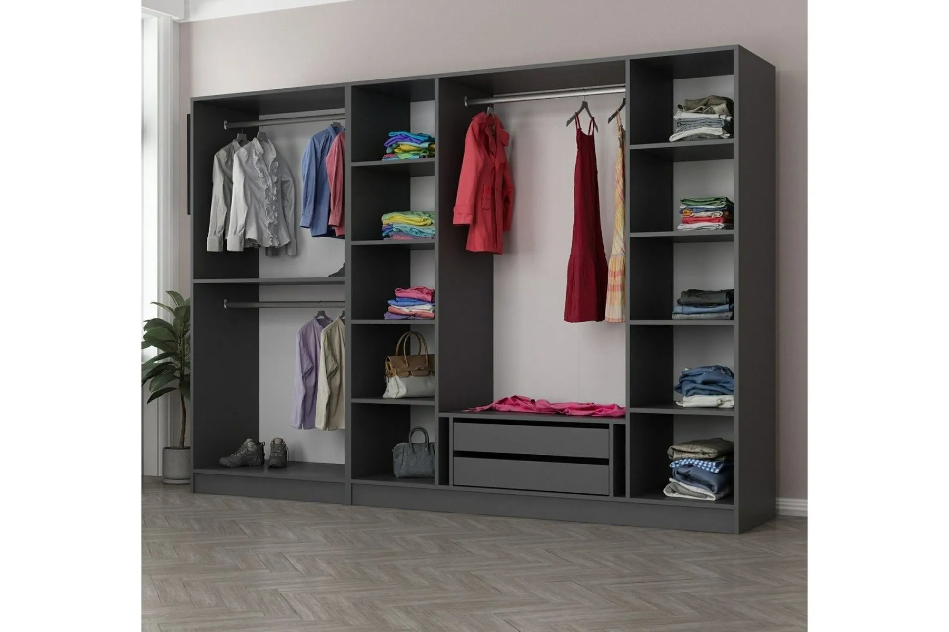 Garderober & Garderobesystem-Fruitland Garderobe 270 cm Antracit