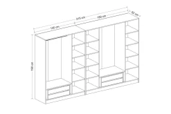 Garderober & Garderobesystem-Fruitland Garderobe 315 cm Antracit