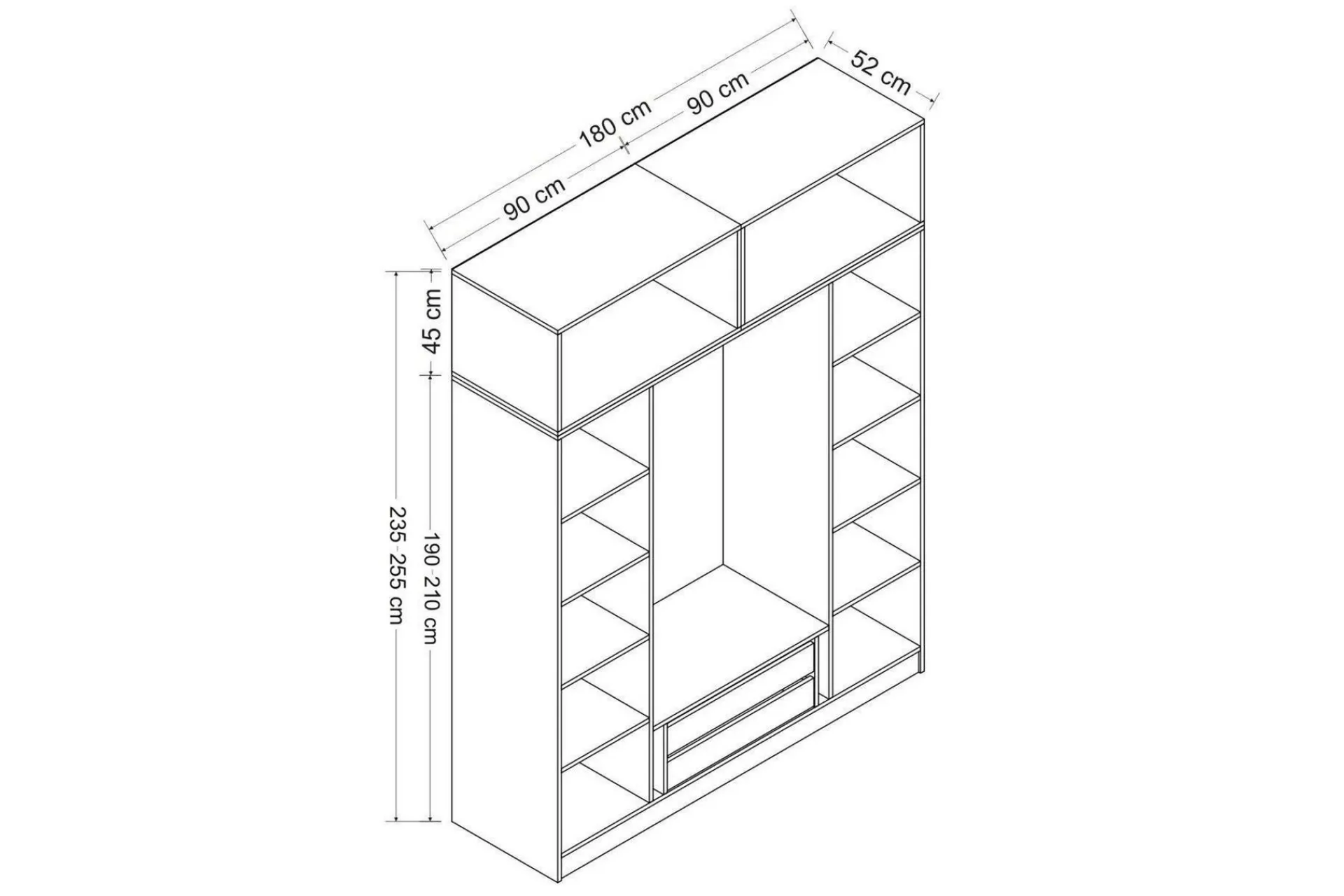 Garderober & Garderobesystem-Fruitland Garderobe 180 cm Hvit