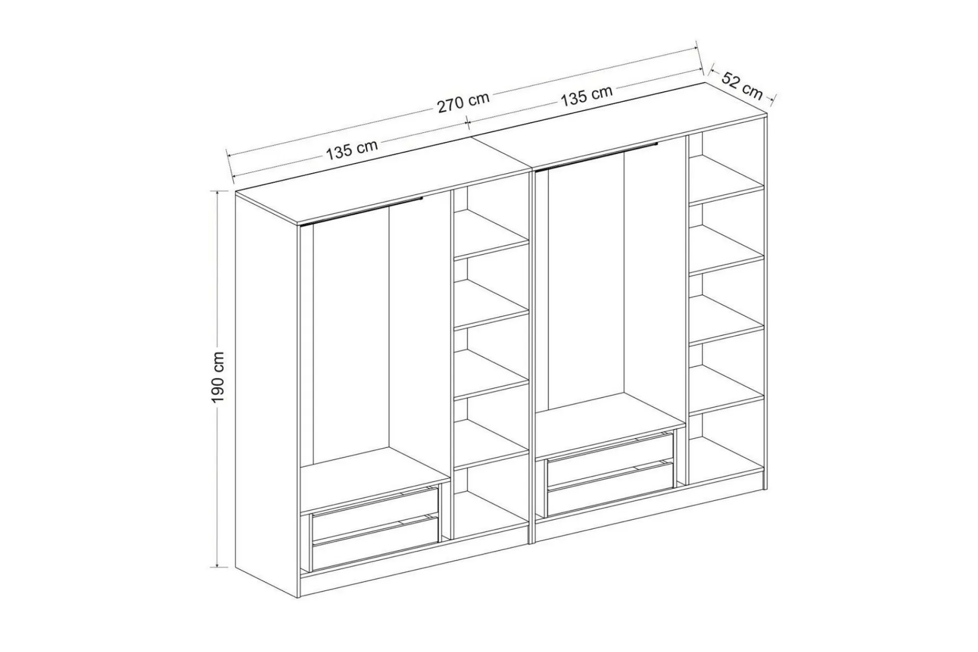 Fruitland Garderobe 270 cm