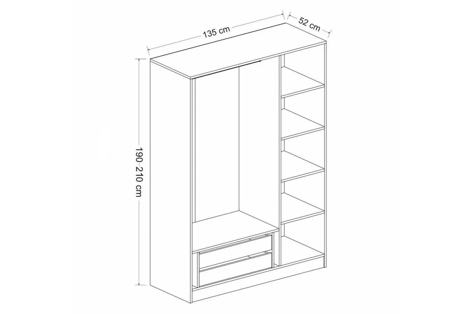 Garderober & Garderobesystem-Fruitland Garderobe 135 cm Hvit